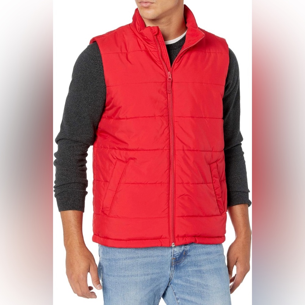 Men's Midweight Puffer Vest- Amazon Essential Red XXL